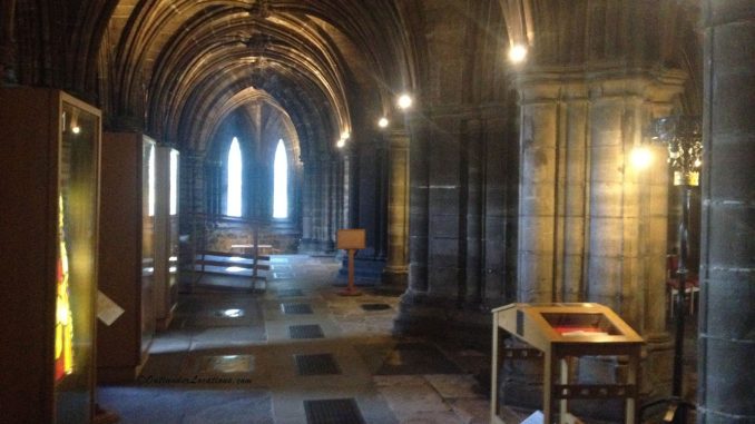 Entering Glasgow Cathedral Crypt