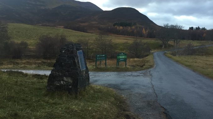 Kinloch Rannoch Road Marker