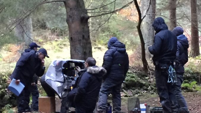 Outlander crew at Beecraigs Park