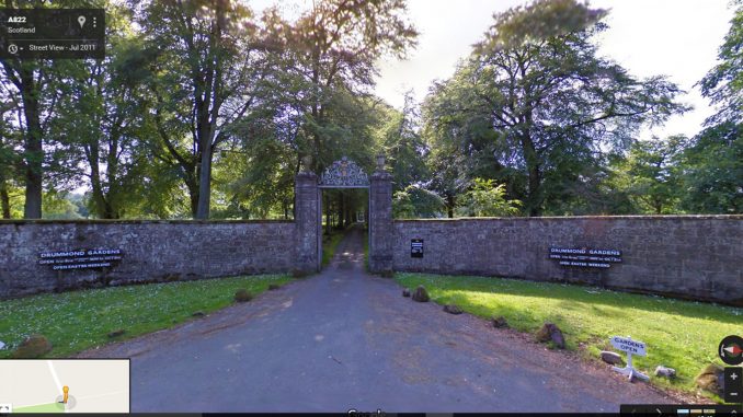 Drummond Castle Gardens entrance