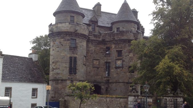 Outside Falkland Castle