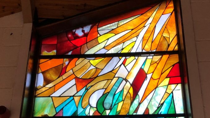 Steiner School Hall stained-glass windows